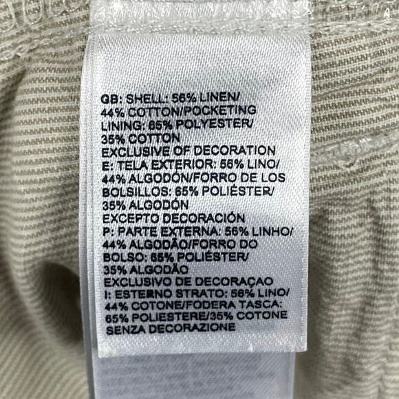 North Face Wander Free Linen Blend Shorts Dune Beige Stripe SZ 6 - Picture 7 of 9